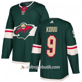 Män Ishockey Minnesota Wild Tröja Mikko Koivu 9 Adidas 2017-2018 Grön Authentic